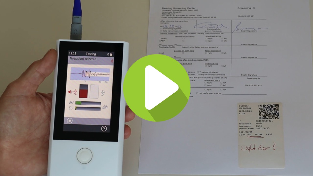 Using QR codes for creating or searching a patient on QSCREEN